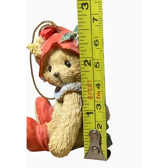 Bear Christmas Ornament Priscilla Hillman 1992 Hamilton Red Hat and Boots - Picture 8 of 8